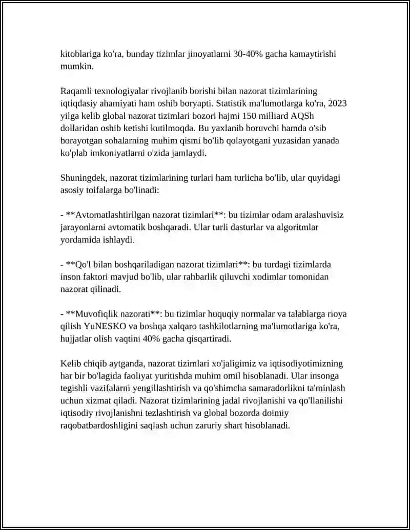 Nazorat tizimlari 4