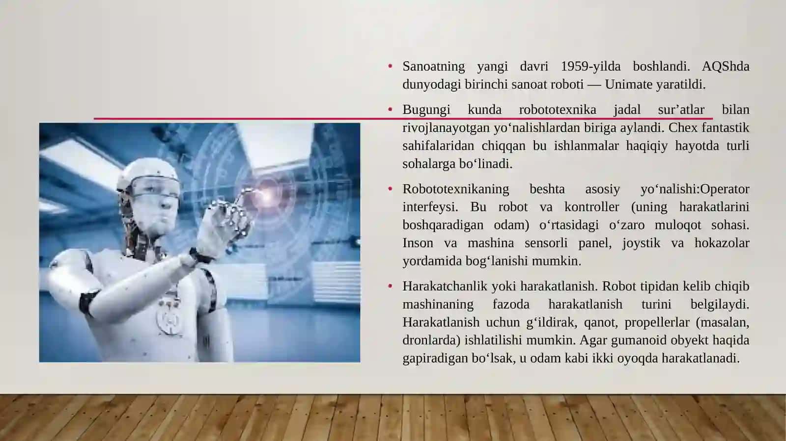 Robotlarning dasturiy ta’minotini yaratish 4
