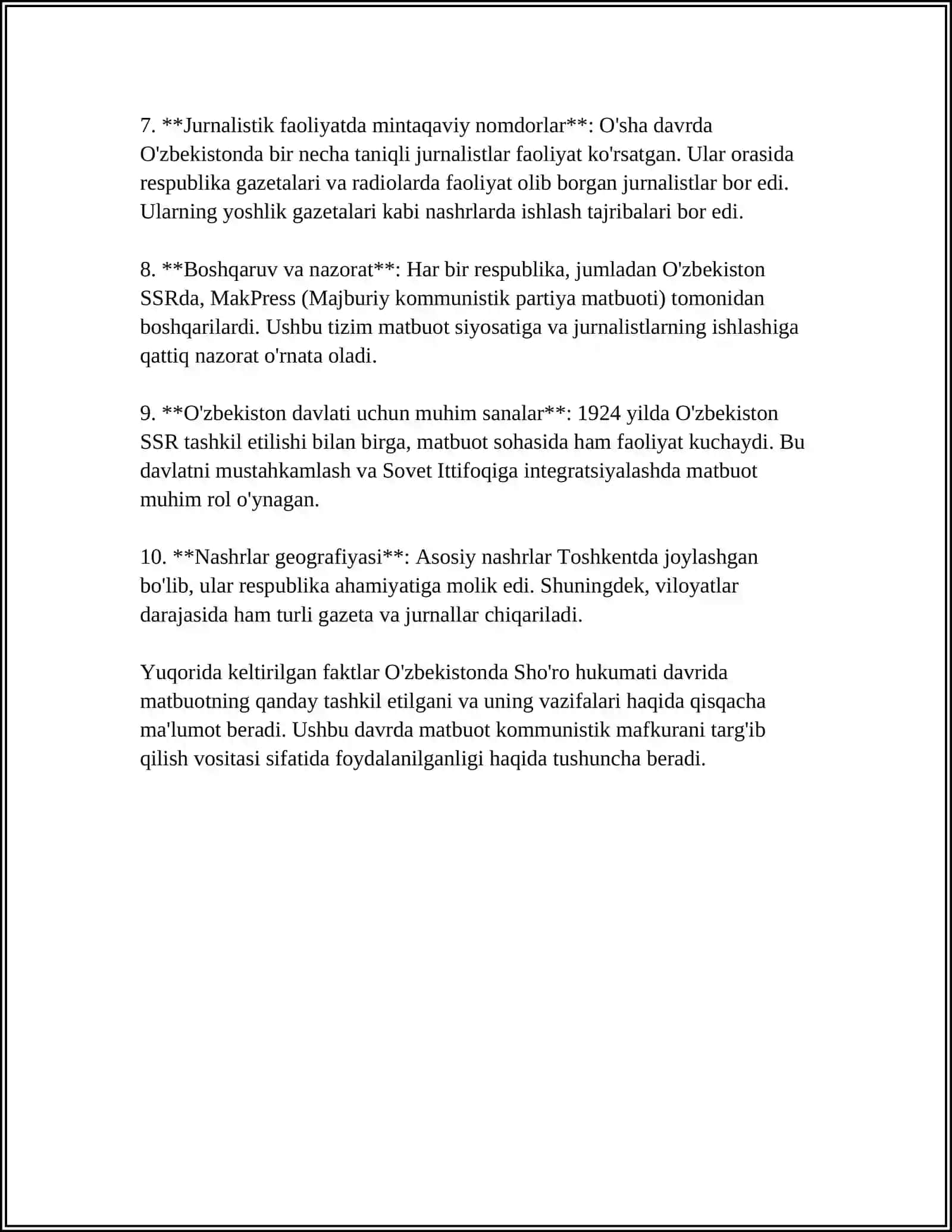 SHO'RO HUKUMATI DAVRIDA O'ZBEKISTON MATBUOTI 4