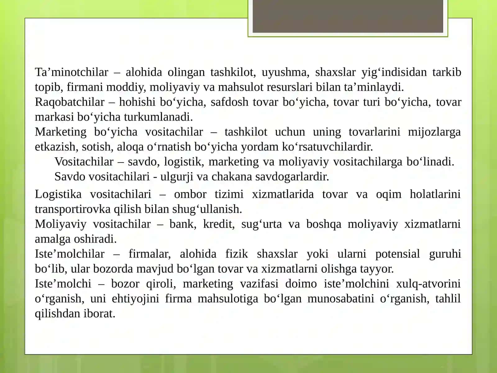 MARKETING TIZIMI VA SOHASI 4