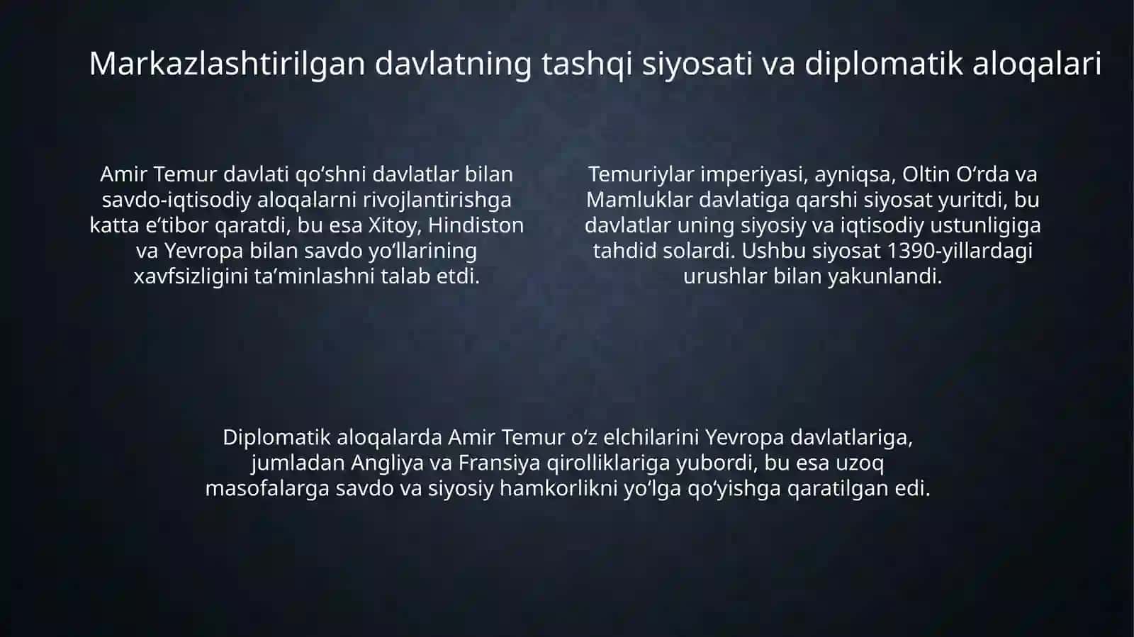Amir Temurmarkazlashgandavlatchegaralarinimustahkamlashi 4