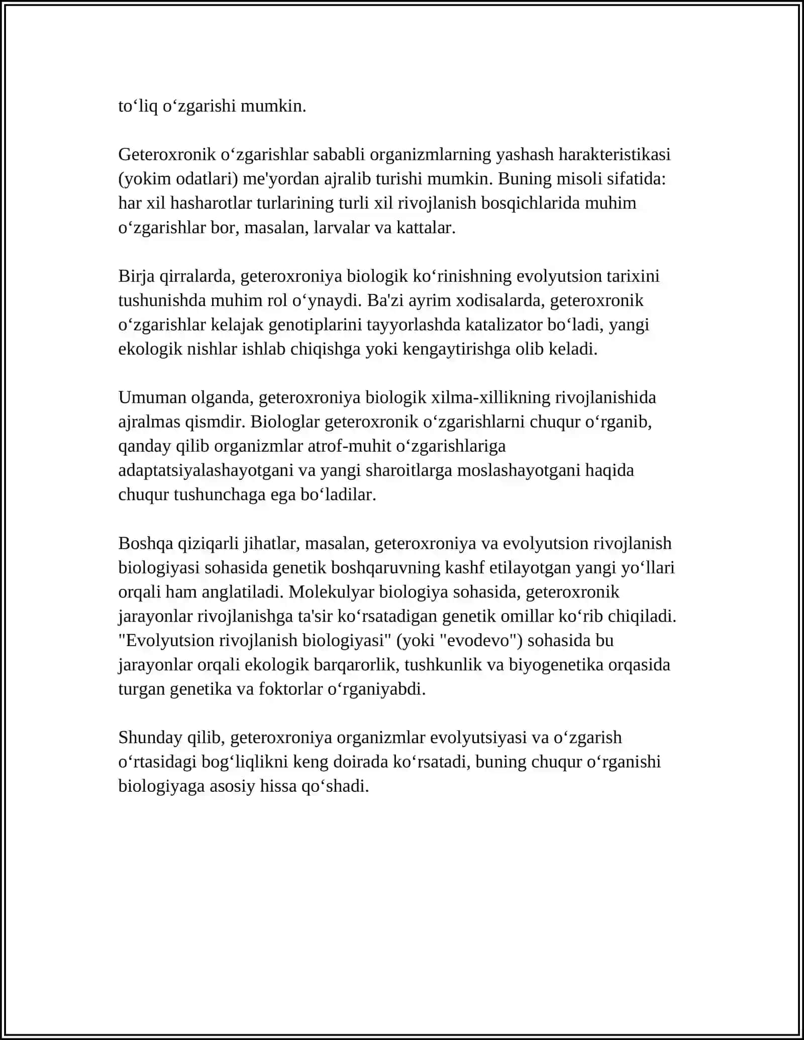 ÓSISH VA RIVOJLANISH GETEROXRONIYASI 4