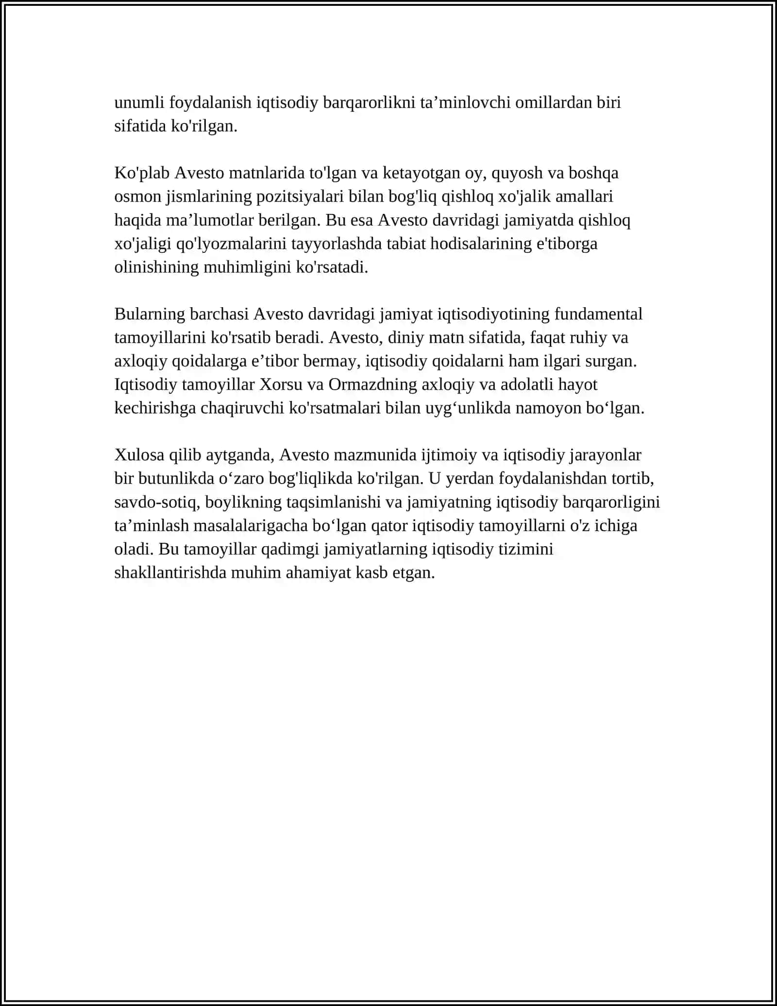 AVESTODAGI IQTISODIY FIKRLAR 4