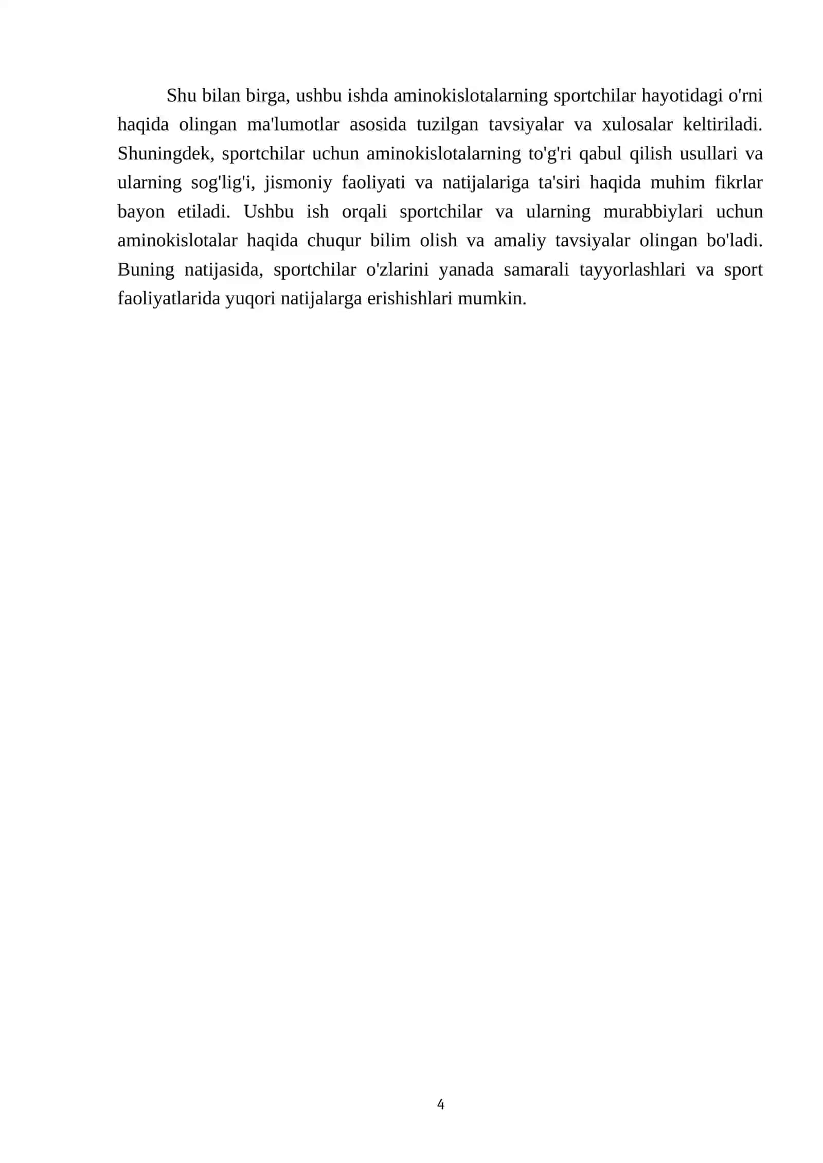 Amina kislotalarning sportchilar hayotidagi oʻrni 4