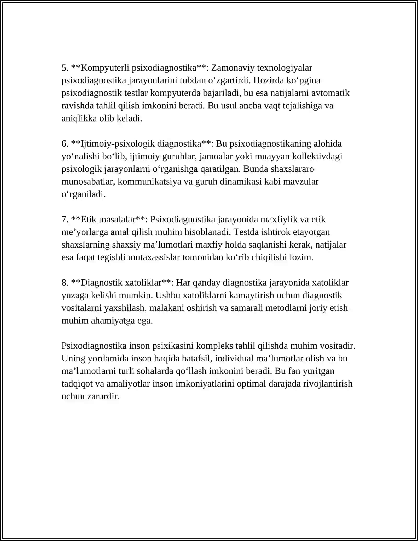 PSIXODIAGNOSTIK JARAYONLAR BOSQICHLARI 4