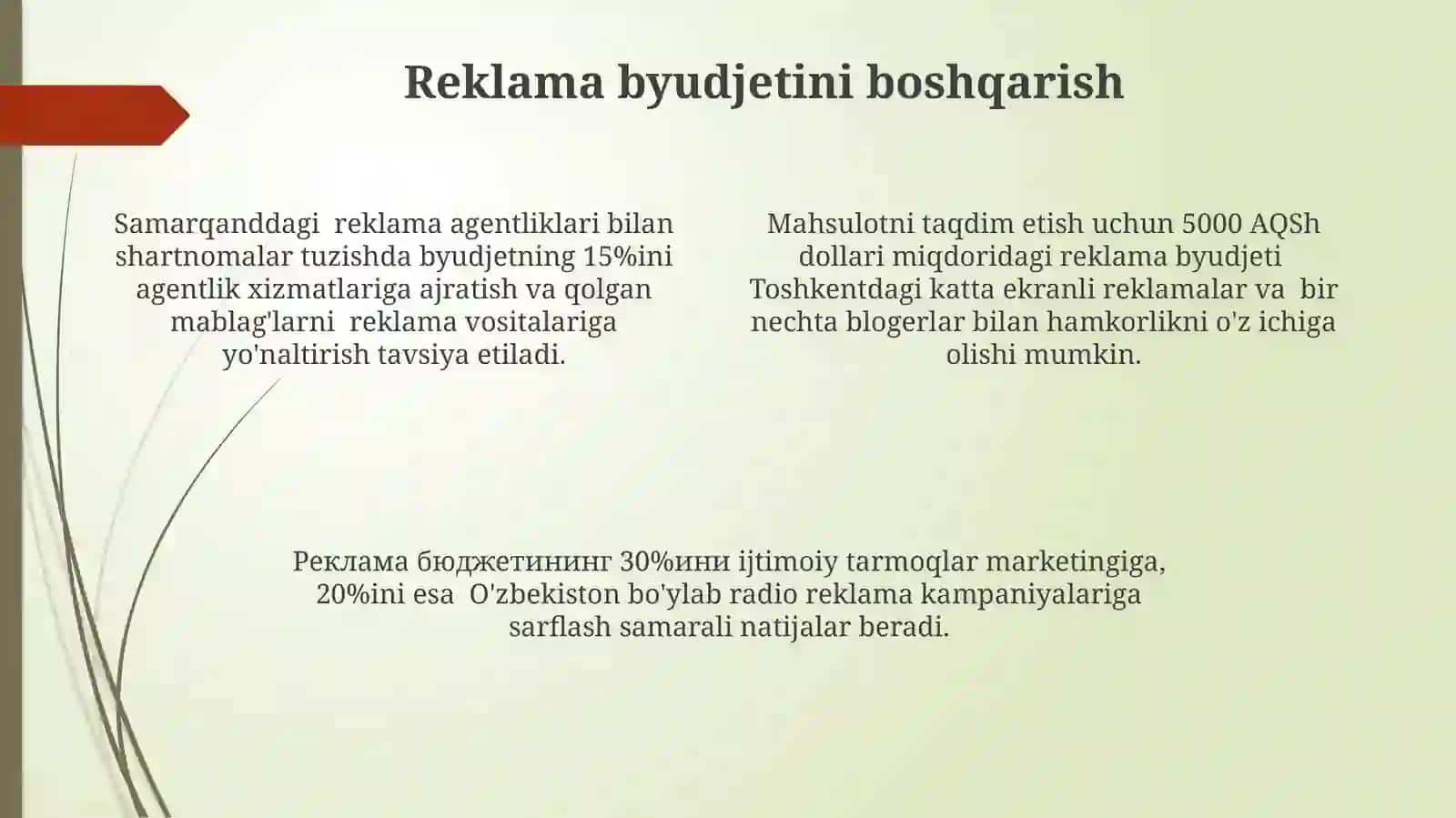 Reklama Faoliyatini Tashkil etish 4