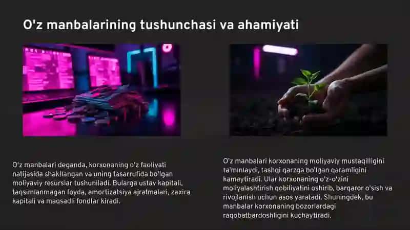Korxonalarni moliyalashtirishning o'z manbalari 4
