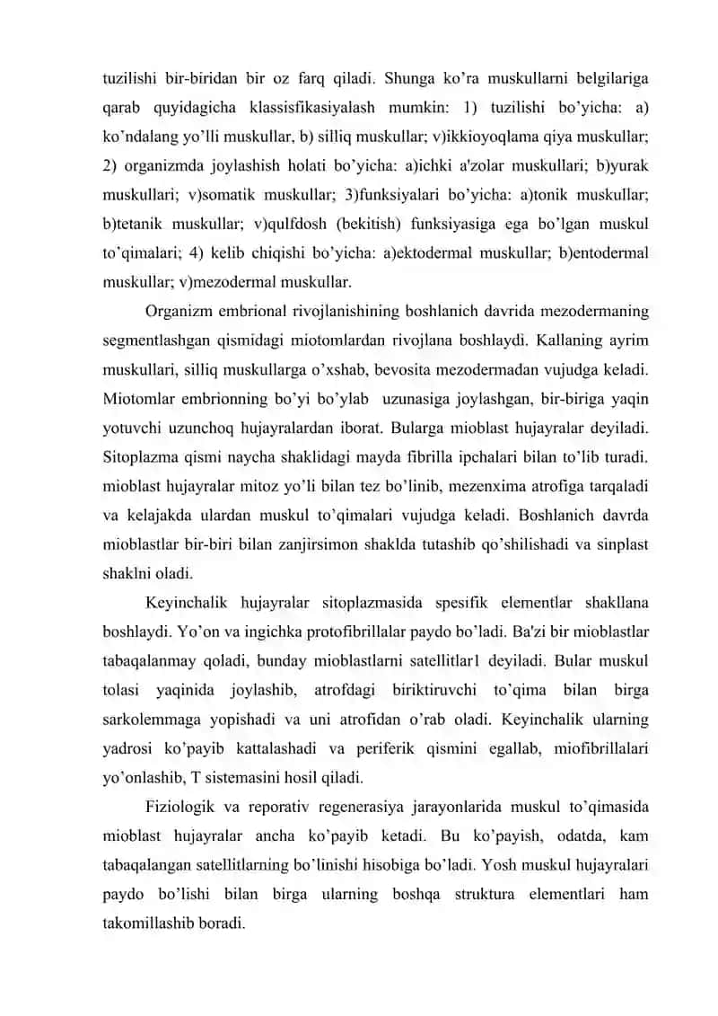 Muskul to’qimasi haqida umumiy tushuncha 4
