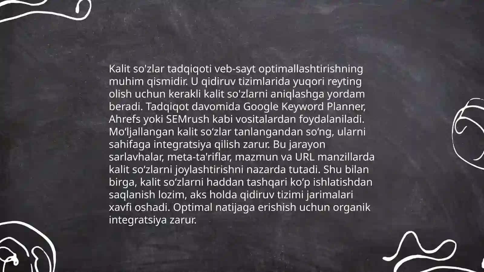 Web saytlarning SEO asoslari va dizayn bilan integratsiyasi 4