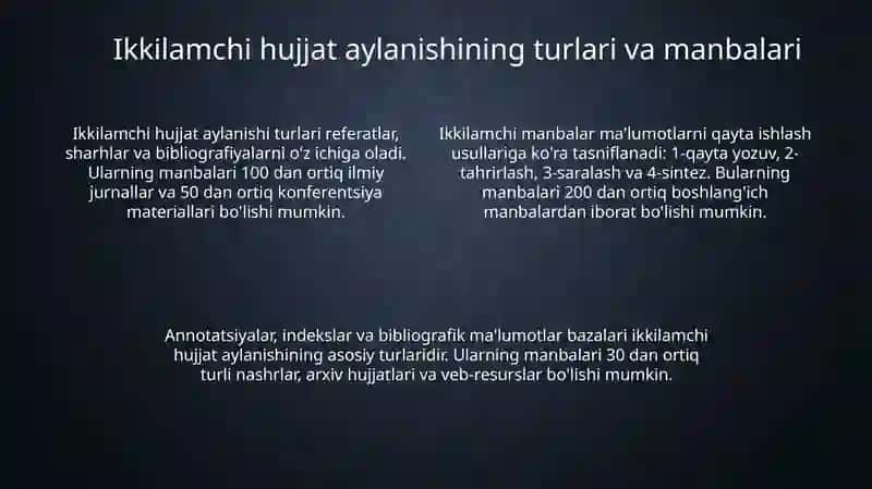 Ikkilamchi hujjat aylanishi 4