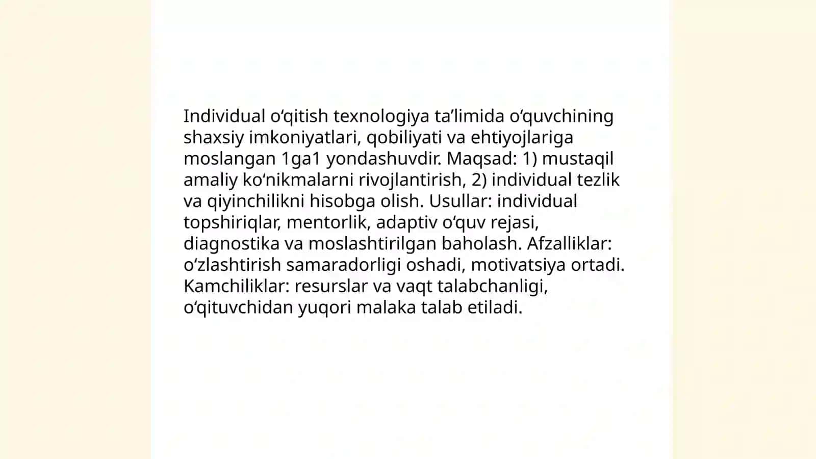 Texnologiya talimini o‘qitish shakli 4