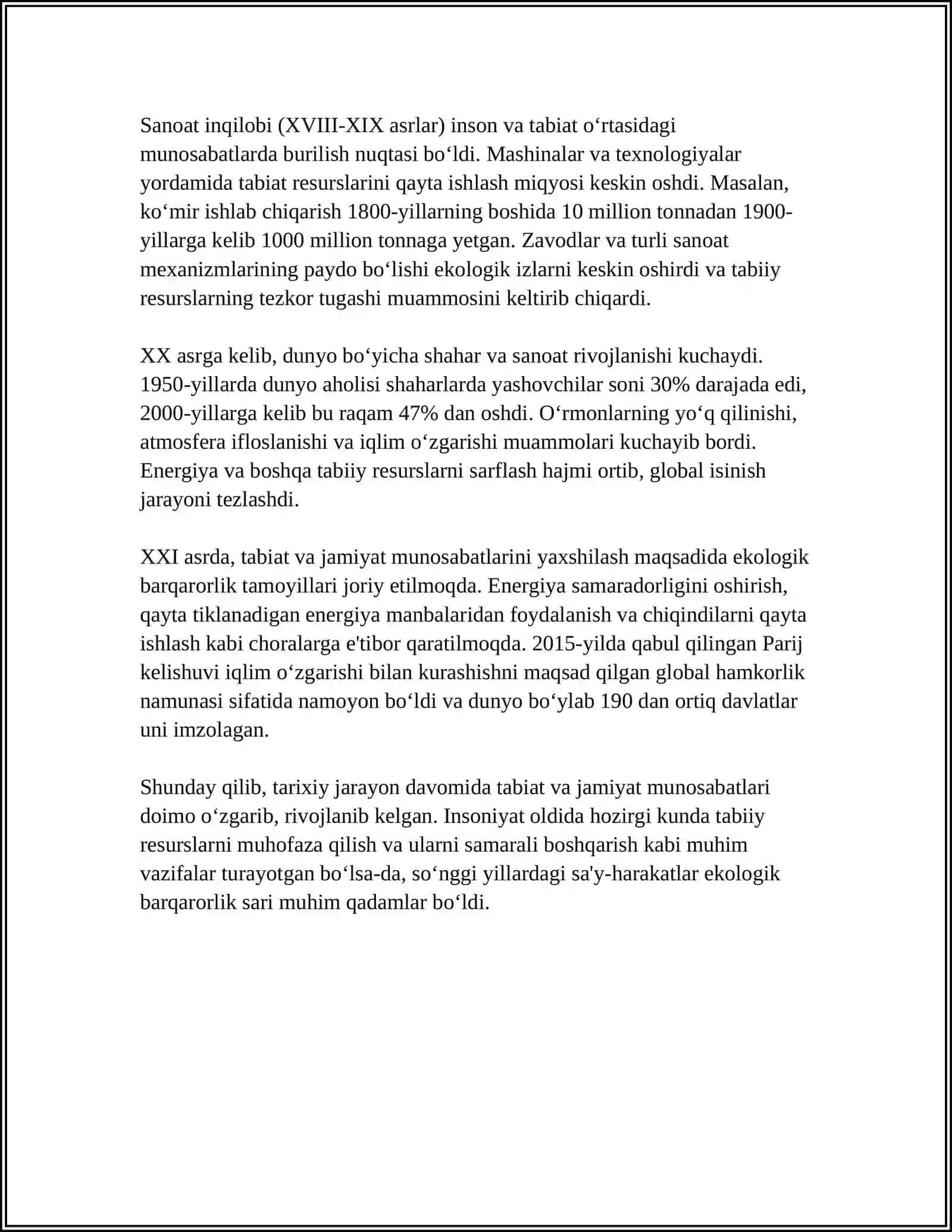 TABIAT VA JAMIYAT MUNOSABATLARI EVOLUTSIYASI 4