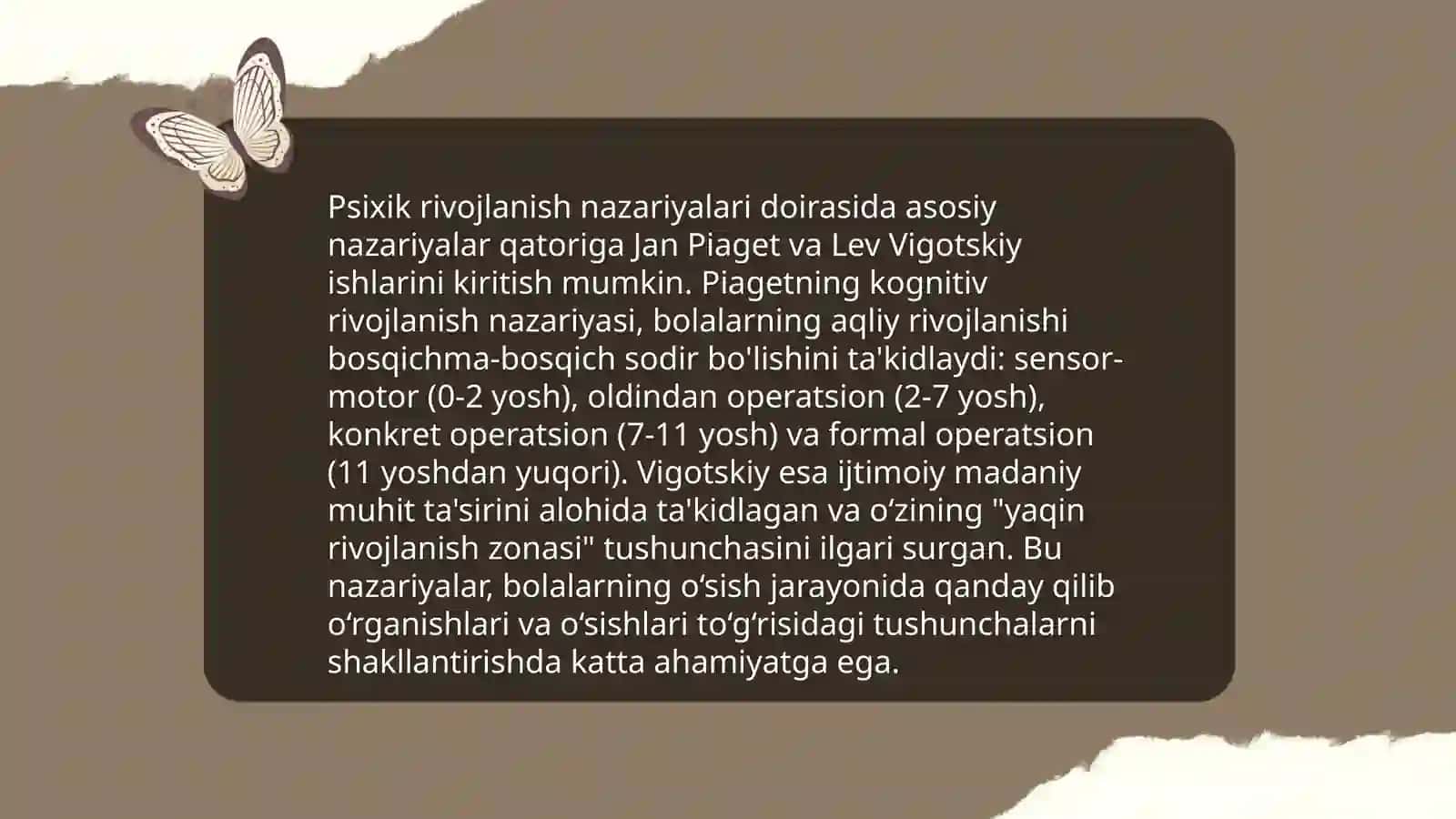 Psixik rivojlanish va uni davrlashtirish 4