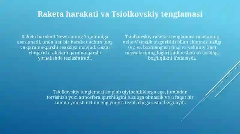 Oʻzgaruvchan massa: reaktiv harakat 4