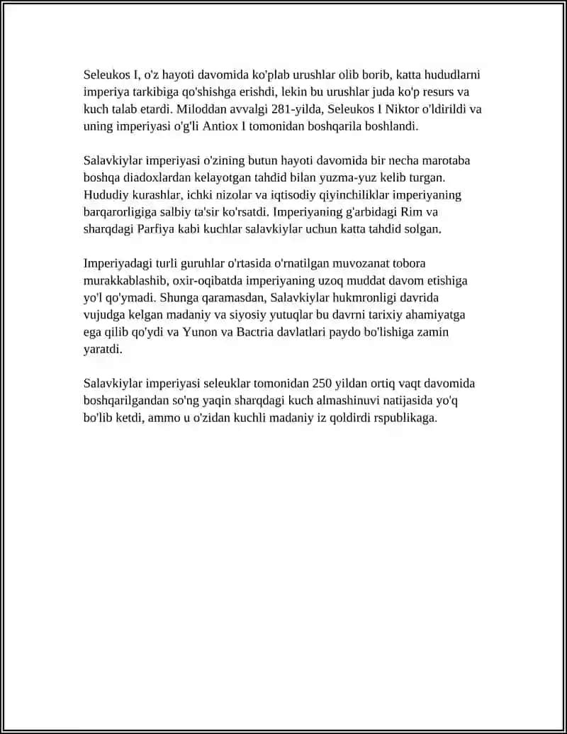 SALAVKIYLAR VA YUNON VA BAHTIRYA DAVLATLARI 4