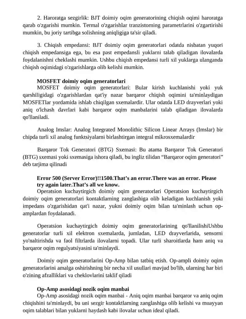 Barqaror Tok Generatori (BTG) Sxemasi 4