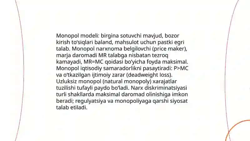 Mukammal raqobat modeli 4