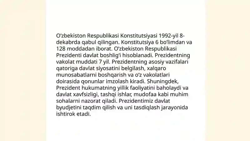Prezidentlik institutining tashkil etilishi 4