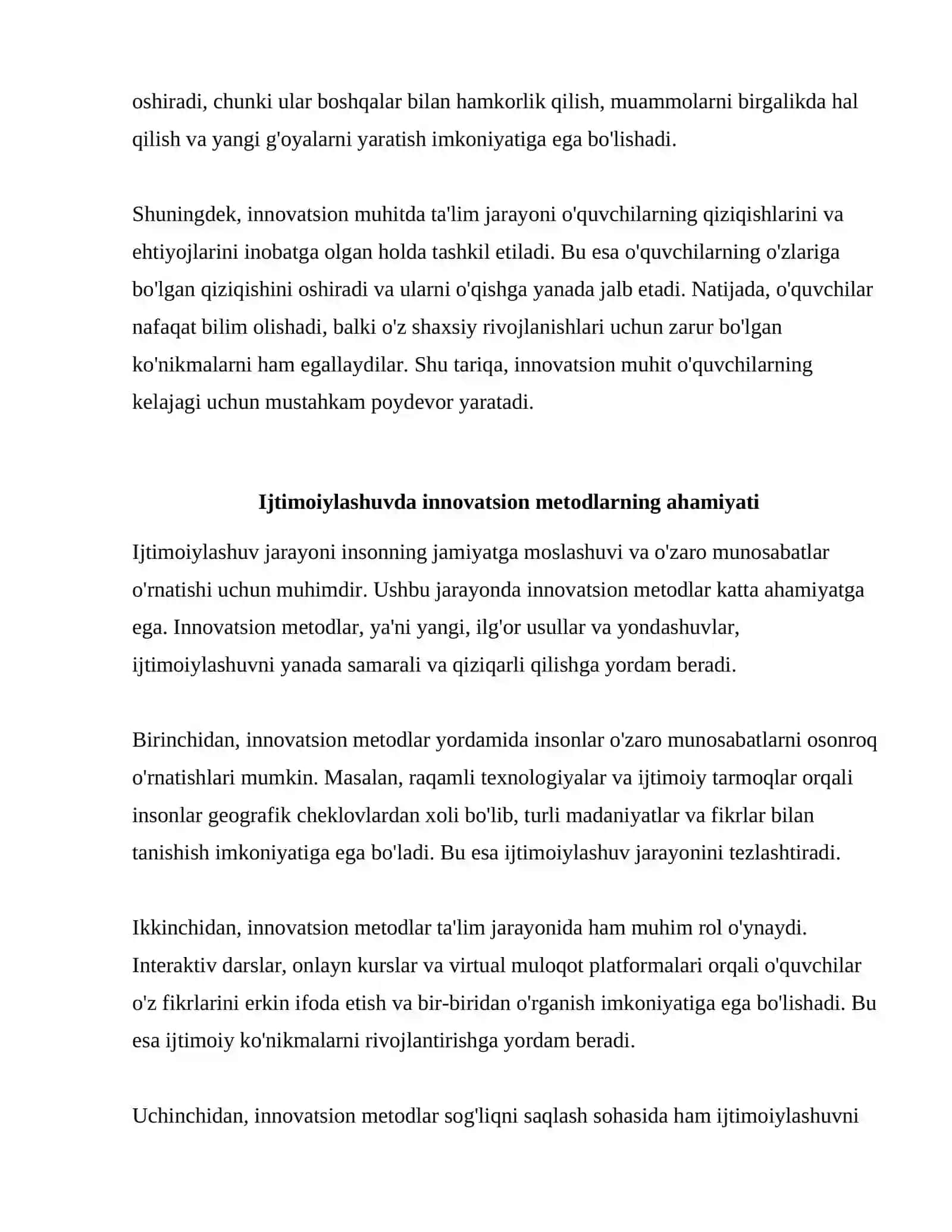 OʻQUVCHINI IJTIMOIYLASHUVIDA INNOVATSION MUHITNING ROLI 4