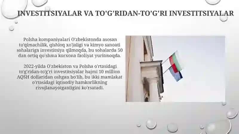 Uzbekistan Polsha iqtisodiy munosabatlari 4