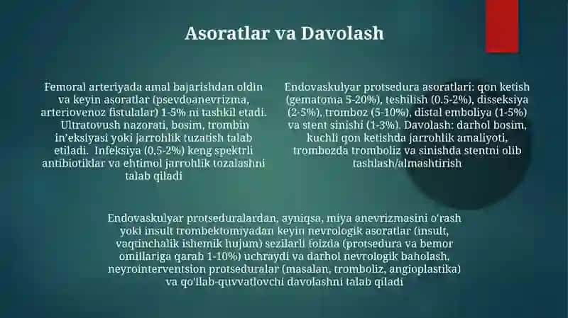 Endovaskulyar operatsiyalar 4