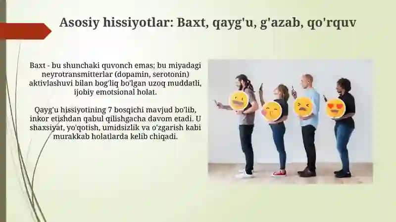 Hissiyotlar spektriga kirish 4