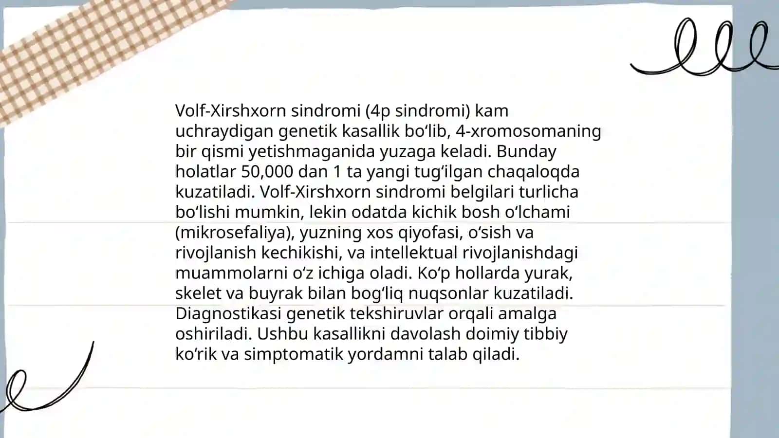 Volf-Xirshxorn kasalligi 4