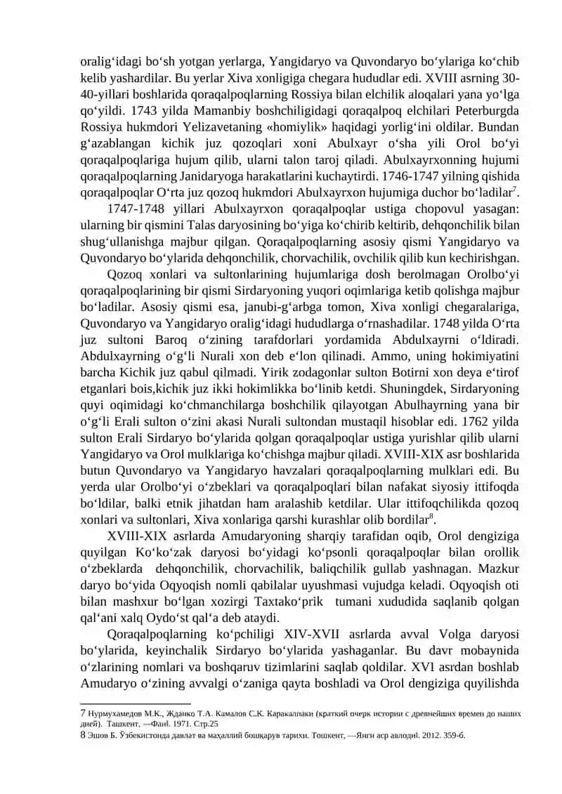 XVI-XIX ASRLARDA QORAQALPOQLAR 4