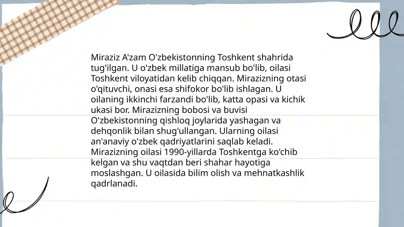 Miraziz A'zam hayoti va ijodi 4