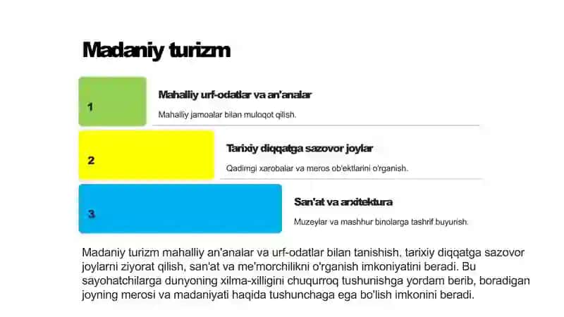 Turizmga kirish. Turizm turlari 4