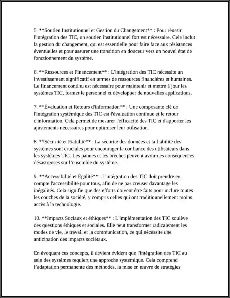 L'INTÉGRATION DES TIC DANS UNE PERSPECTIVE SYSTÉMIQUE 4
