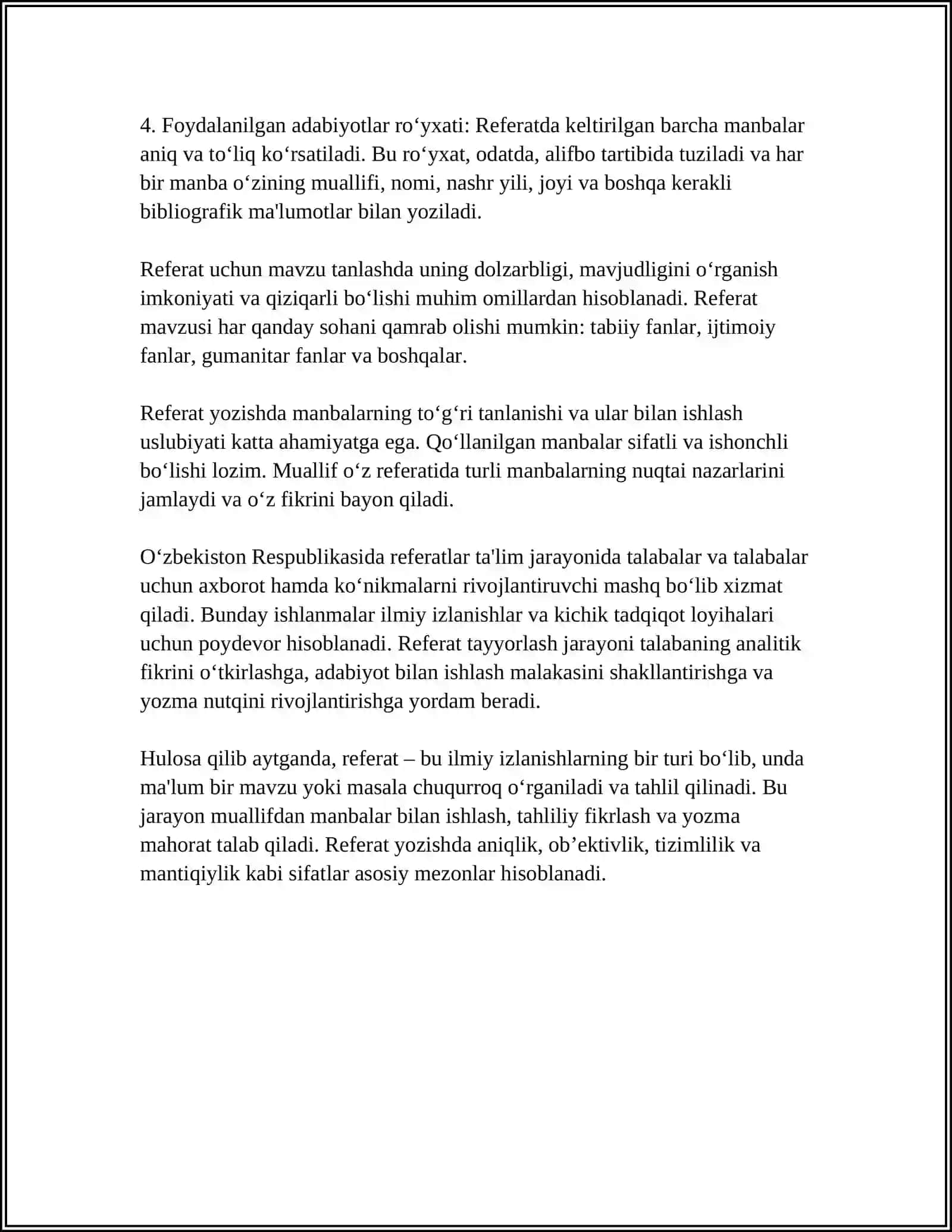 REFERAT HAQIDA PREZINTATSIYA 4