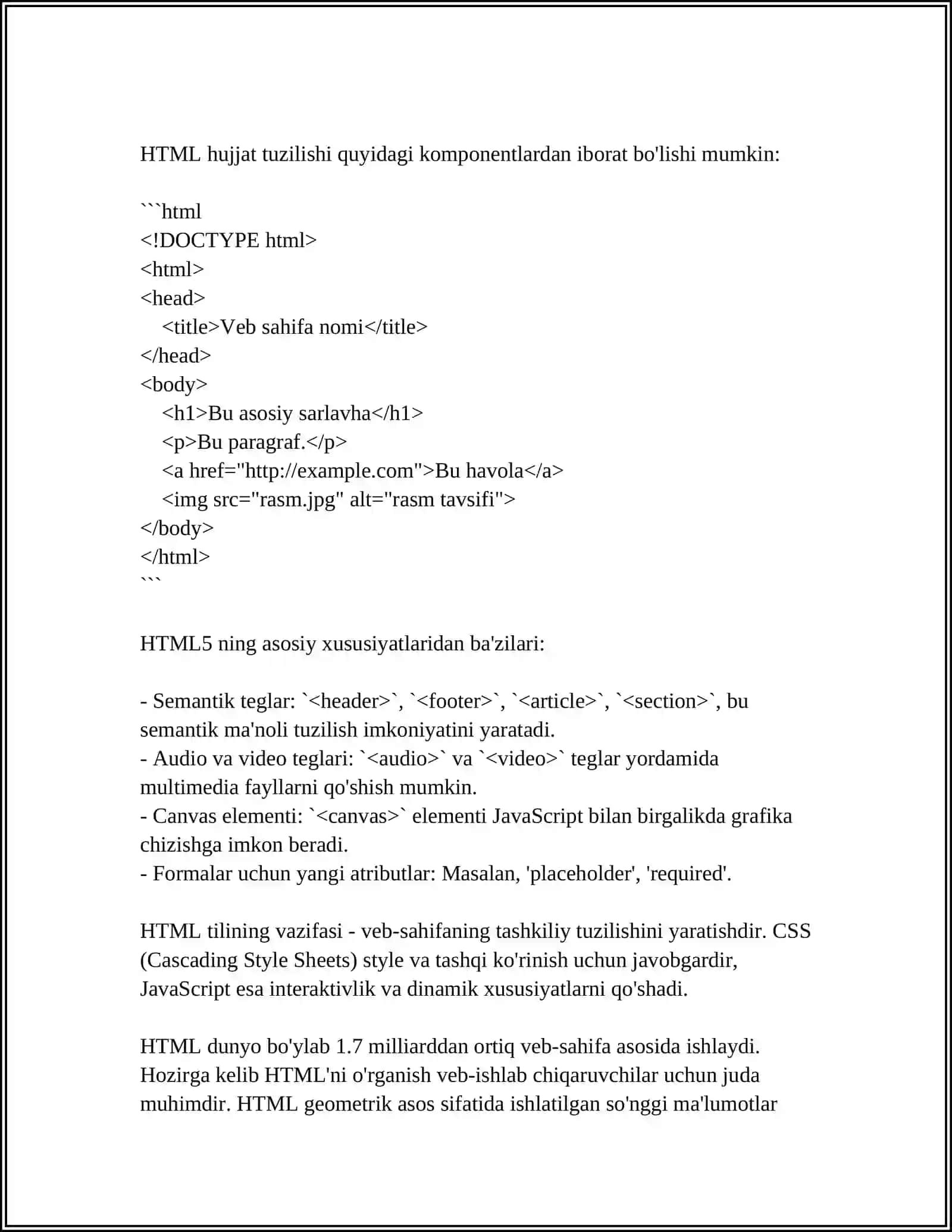 VEB SAHIFALAR YARATISH TEXNOLOGIYALARI 4