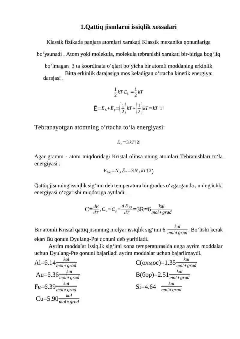 Qattiq jismlarda issiqlik kengayishi 4