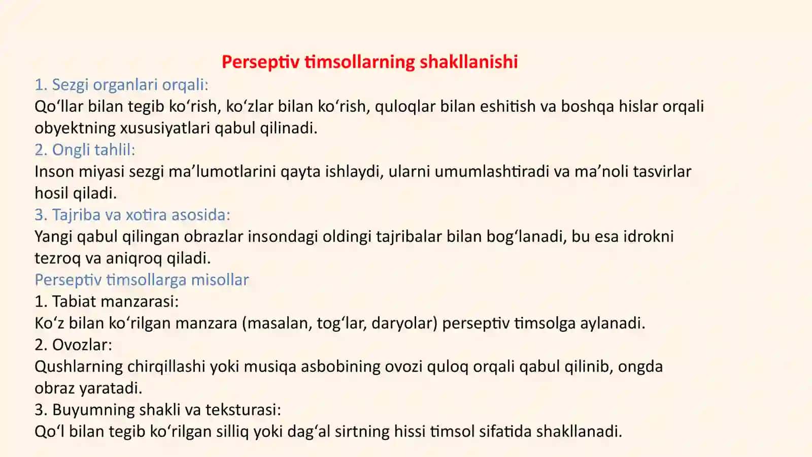 Perseptiv timsollar tashkil topishi 4
