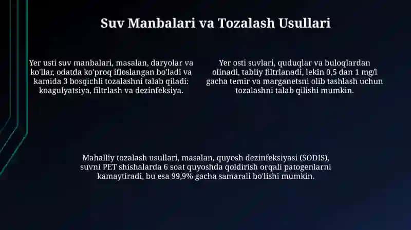 Mahalliy va Markazlashgan Suv Ta'minoti 4