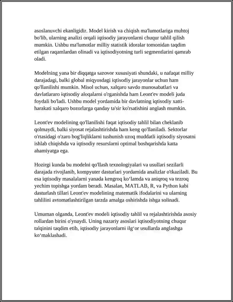 Leont'ev Modeli 4