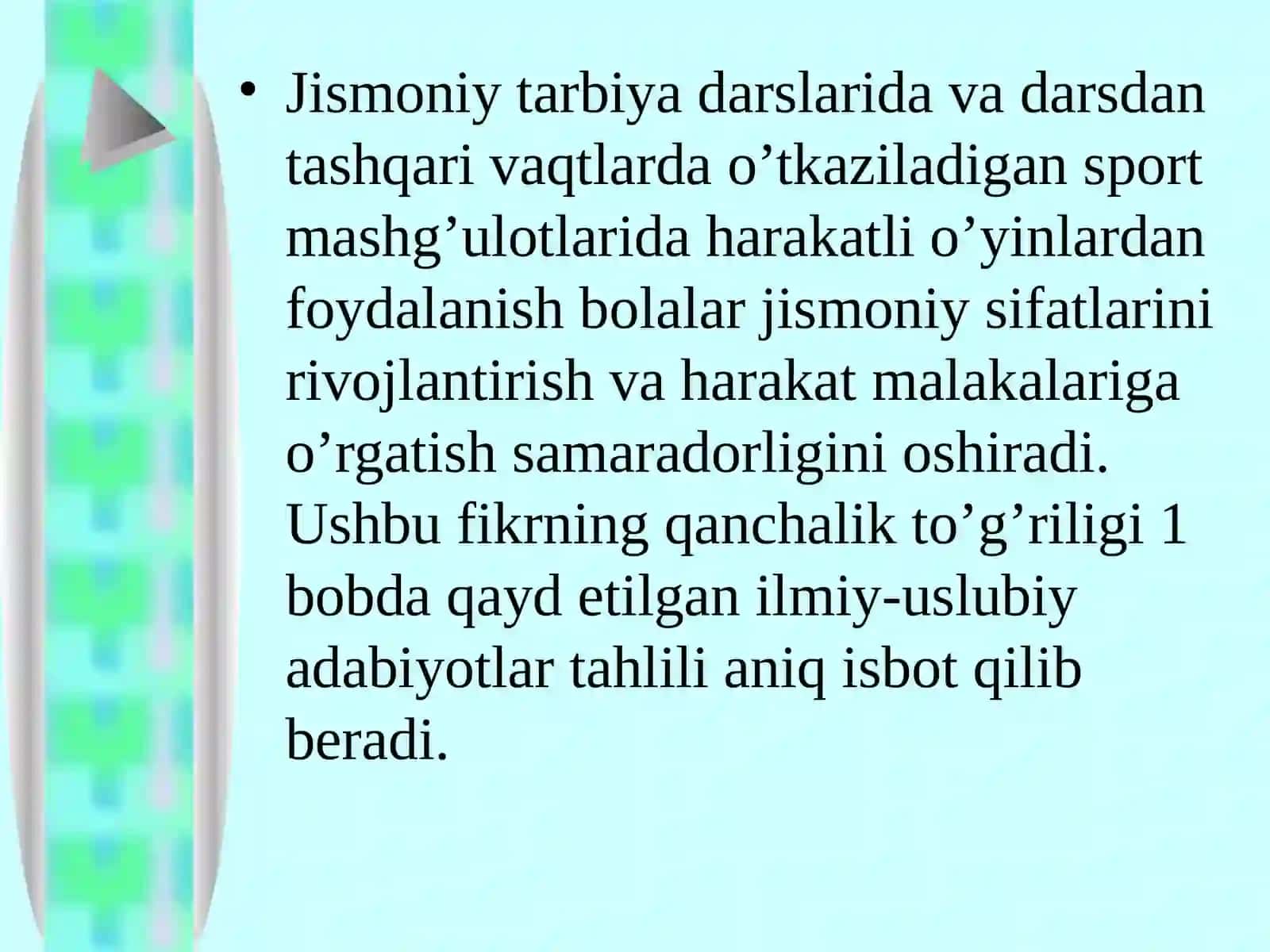Darsdan tashqari vaqtda xarakatli o’yinlarni tashkillash va o’tkazish usullari 4