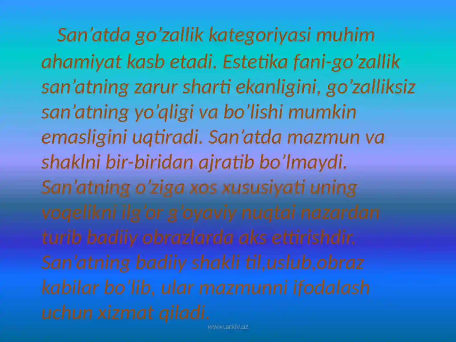 San’at estetikasi 4