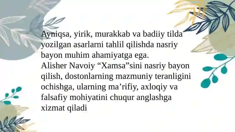 "Xamsa"ning nasriy bayonlari 4