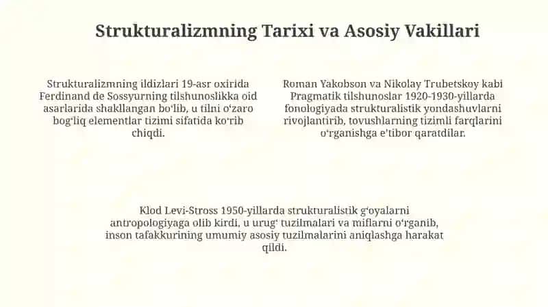 Strukturalizm va uning yoʻnalishlari 4