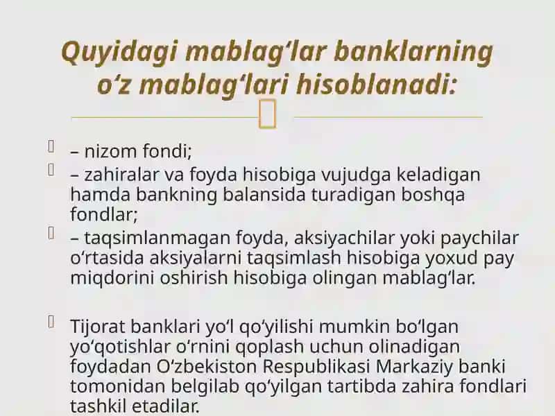 TIJORAT BANKLARI VA ULARNINGFUNKSIYALARI 4