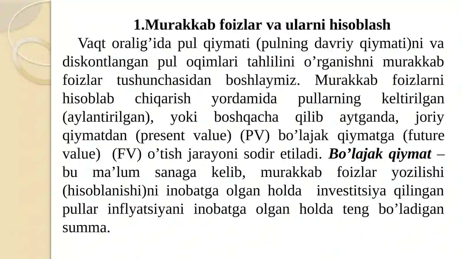 Murakkab foizlar va ularni hisoblash 4