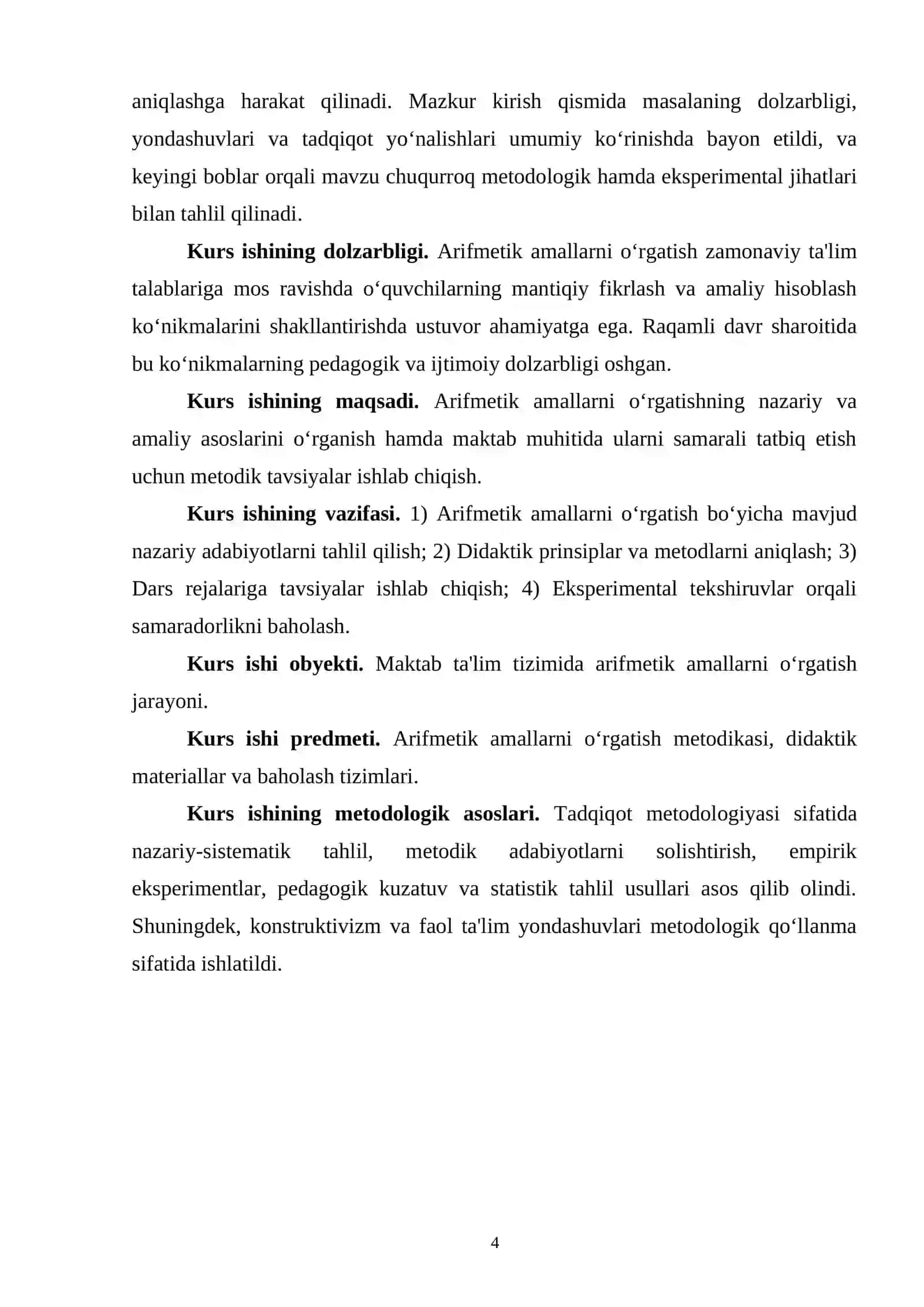 ARIFMETIK AMALLARNI O‘RGATISHNING UMUMIY MASALALARI 4