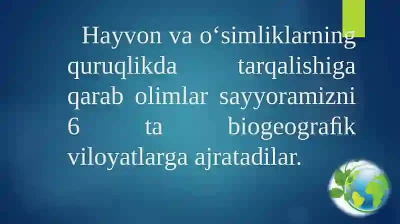 Evolutsiyani isbotlashda biogeografiya fani dalillari 4