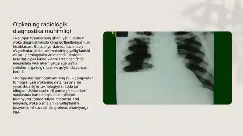 Rentgen tekshirishning asosiy maqsadi 4