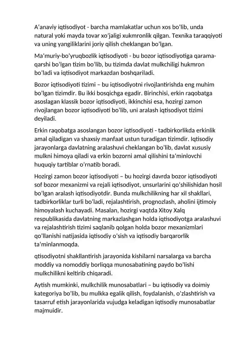 Iqtisodiy Tizim Modellari 4