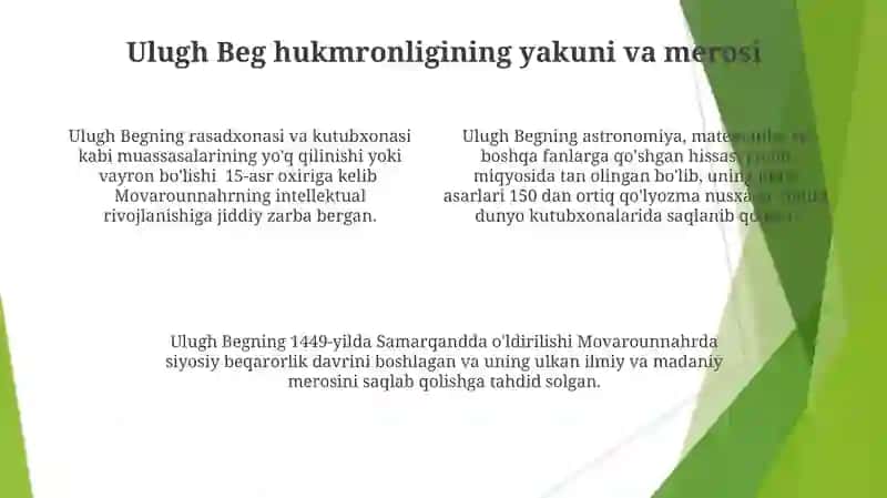 Ulugh Begning Movarounnahrdagi hukmronligi 4