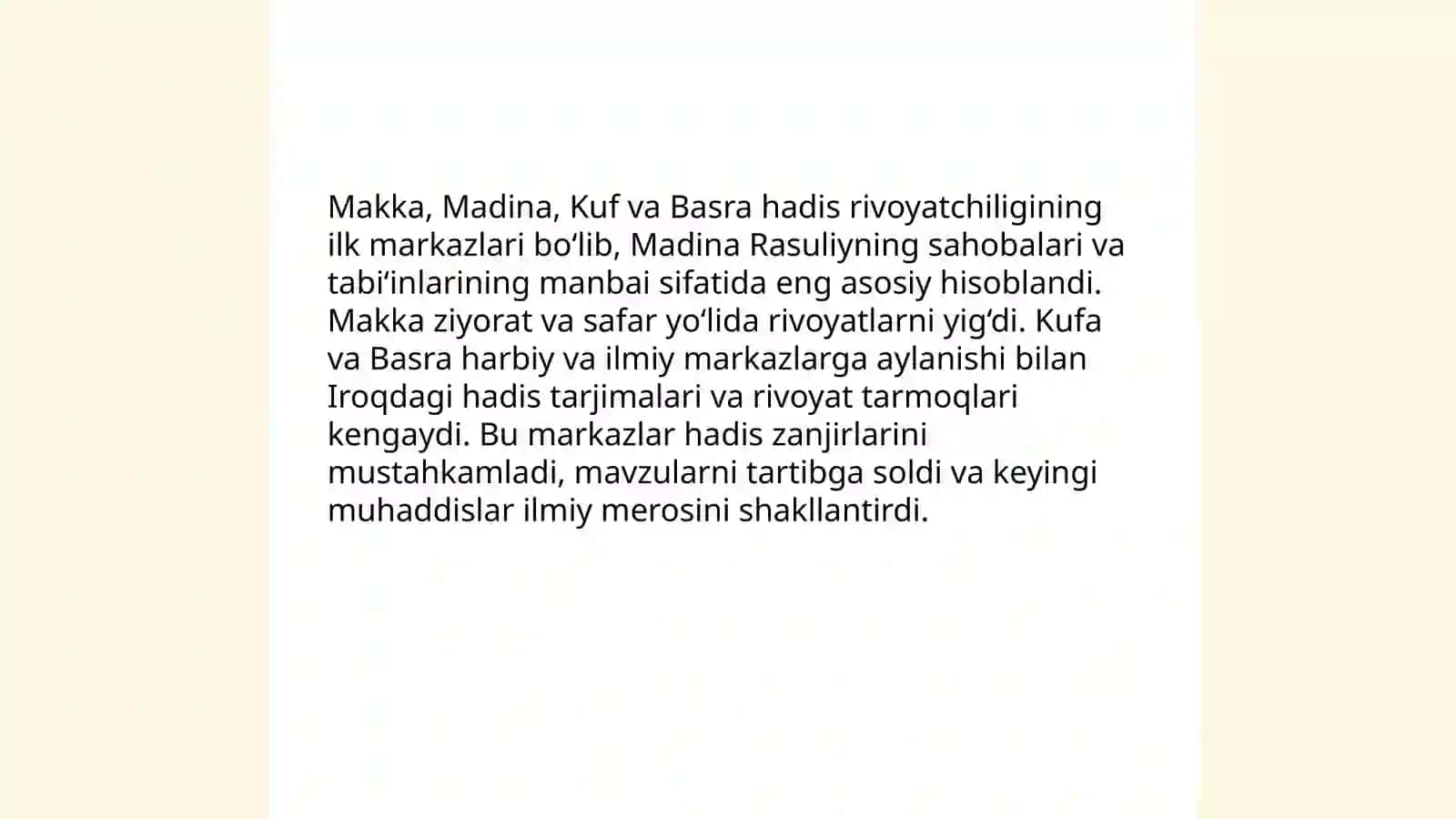 Hadis ilmining paydo bo'lishi 4