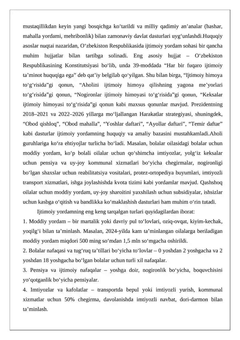 Ijtimoiy yordam va uning turlari 4